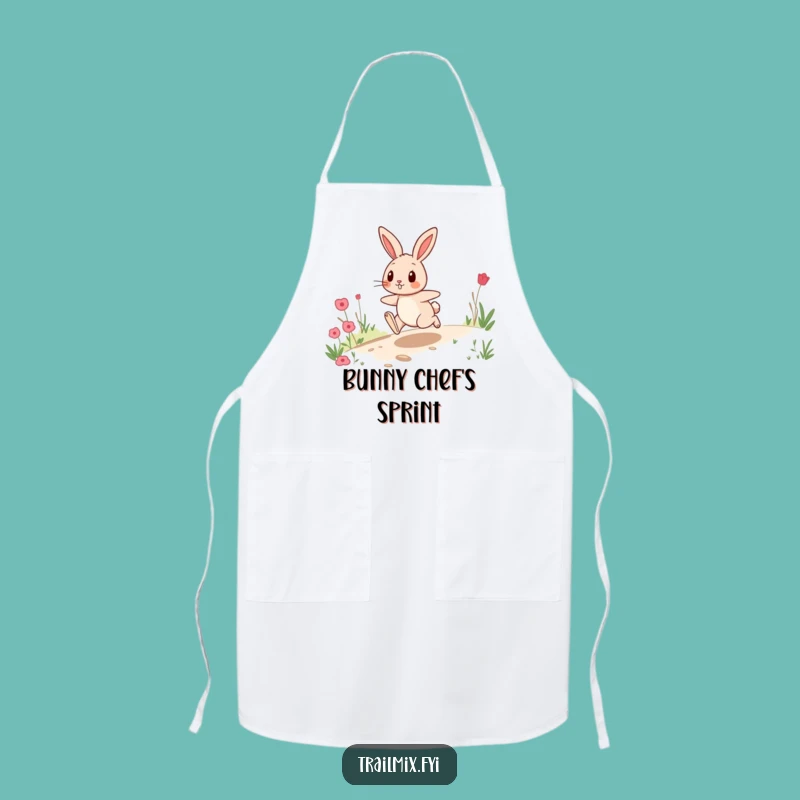 Funny Rabbit Chef's Apron: Energetic Trail Hopper's Kitchen Fun Gift