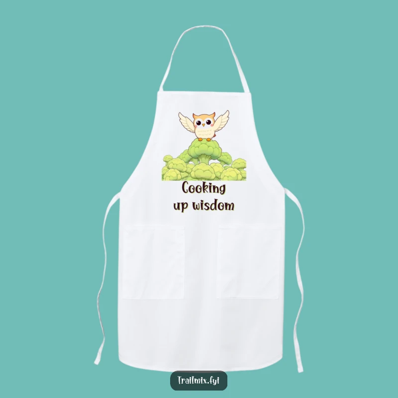 Funny Owl Broccoli Forest Apron: Cook Up Some Laughs!