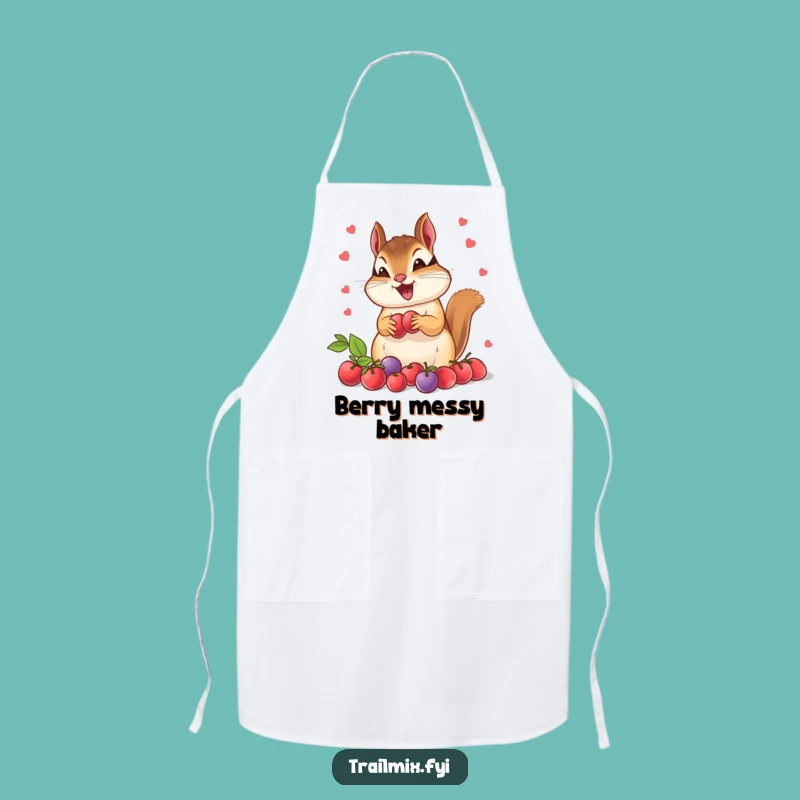Funny Chipmunk Berry Chef Apron - Humorous Kitchen Fun Gift