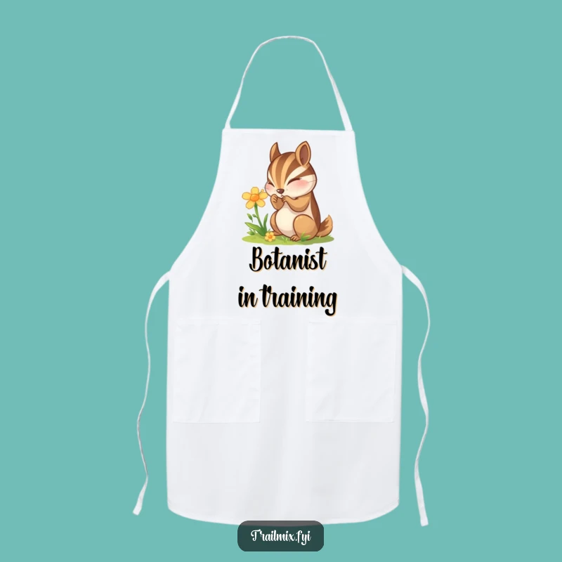 Funny Chipmunk Flower Apron - Garden Fun & Curious Chef Gear