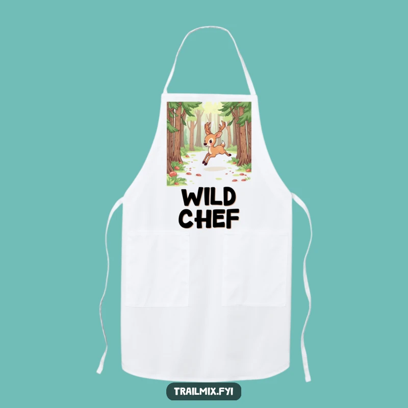 Funny Deer Forest Apron: Energetic Bounding Cooking Gift