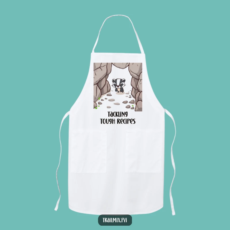 Funny Determined Badger Apron, Kitchen Grit Fun, Practical Funny Gift