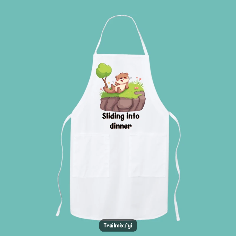 Funny Otter Slide Apron: Cook with Playful Zest