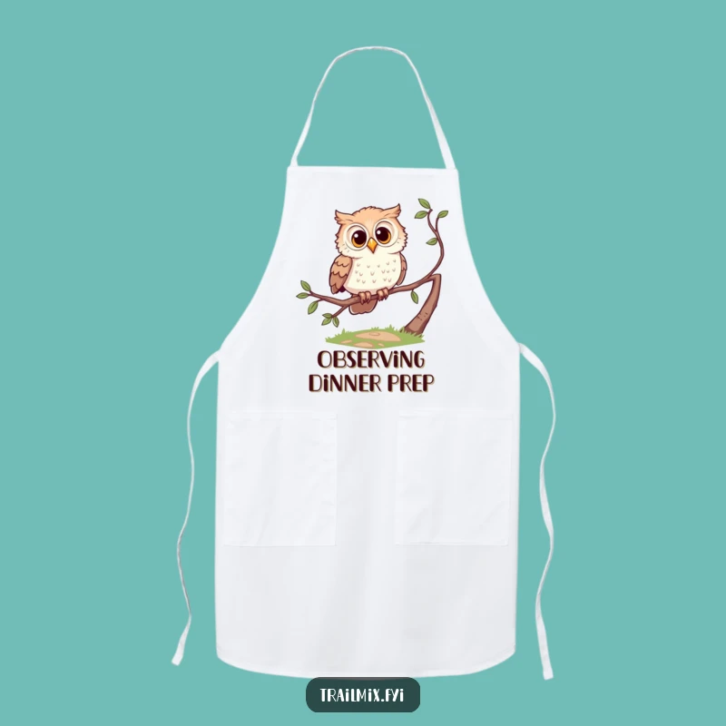 Funny Owl Chef Apron - Curious Character Kitchen Observation Gift