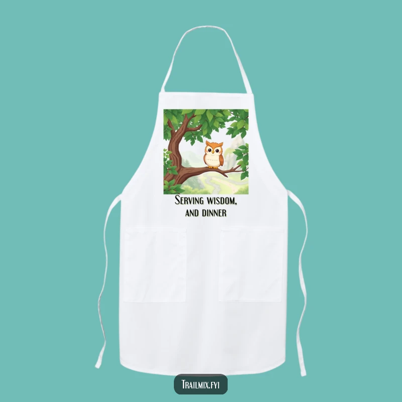 Funny Owl Hiker Apron: Durable Kitchen Wear for Outdoor Enthusiasts, Whimsical Chef Gift
