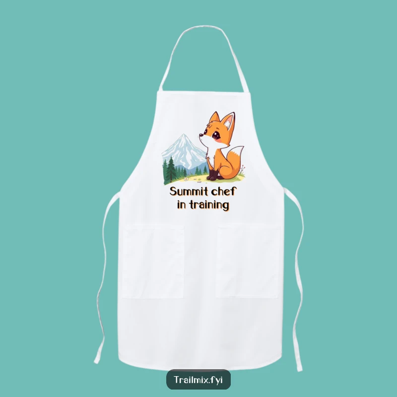 Funny Fox Chef's Apron: Curious Mountain Vista Kitchen Wear, Gift Idea