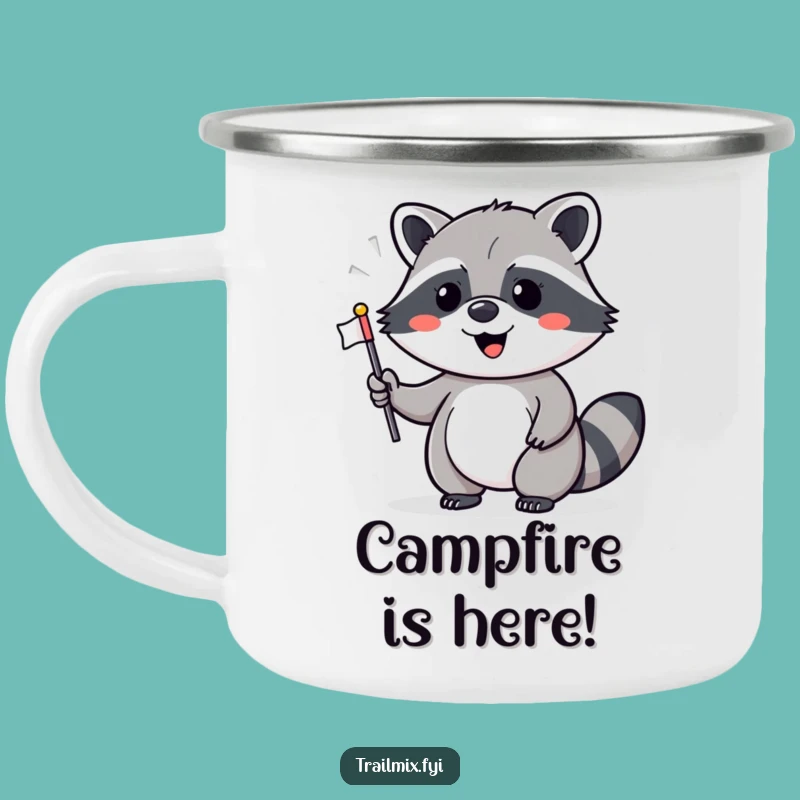 Funny Raccoon Flag Waving Camping Mug - Outdoor Celebration Gift