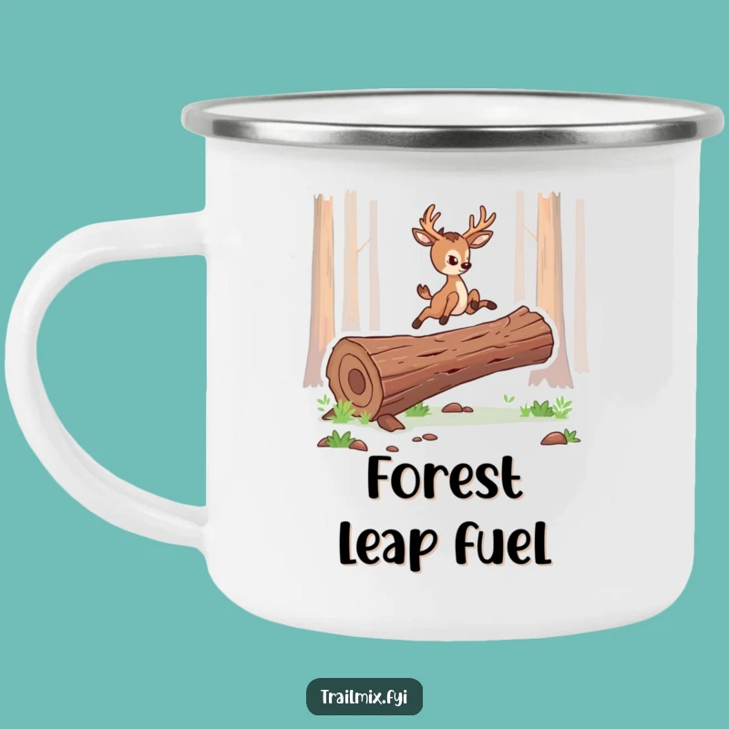 Funny Deer Camp Mug: Graceful Jumper's Outdoor Drinkware, Gift