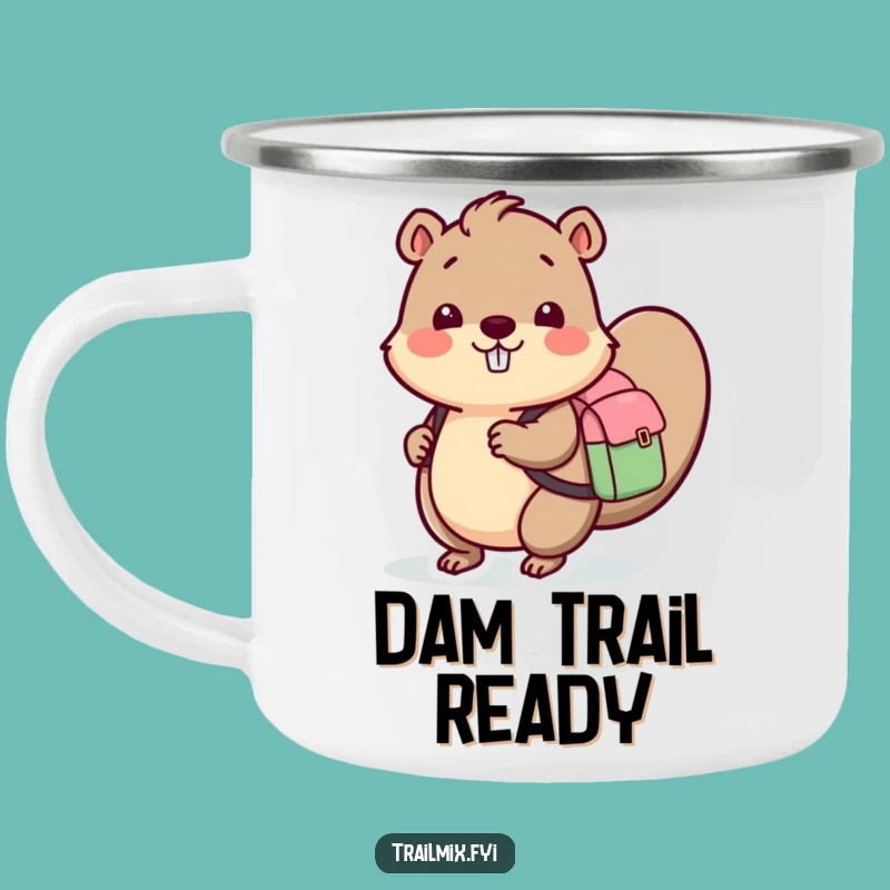 Funny Beaver Backpack Camping Mug: Your Trail Buddy