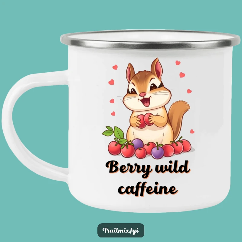 Funny Chipmunk Berry Adventure Camping Mug - Rugged & Humorous Gift