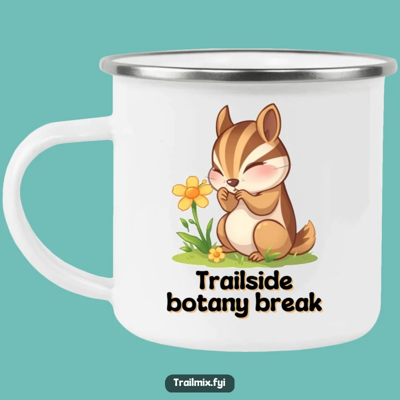 Funny Chipmunk Flower Camping Mug - Nature Explorer & Curious Sips