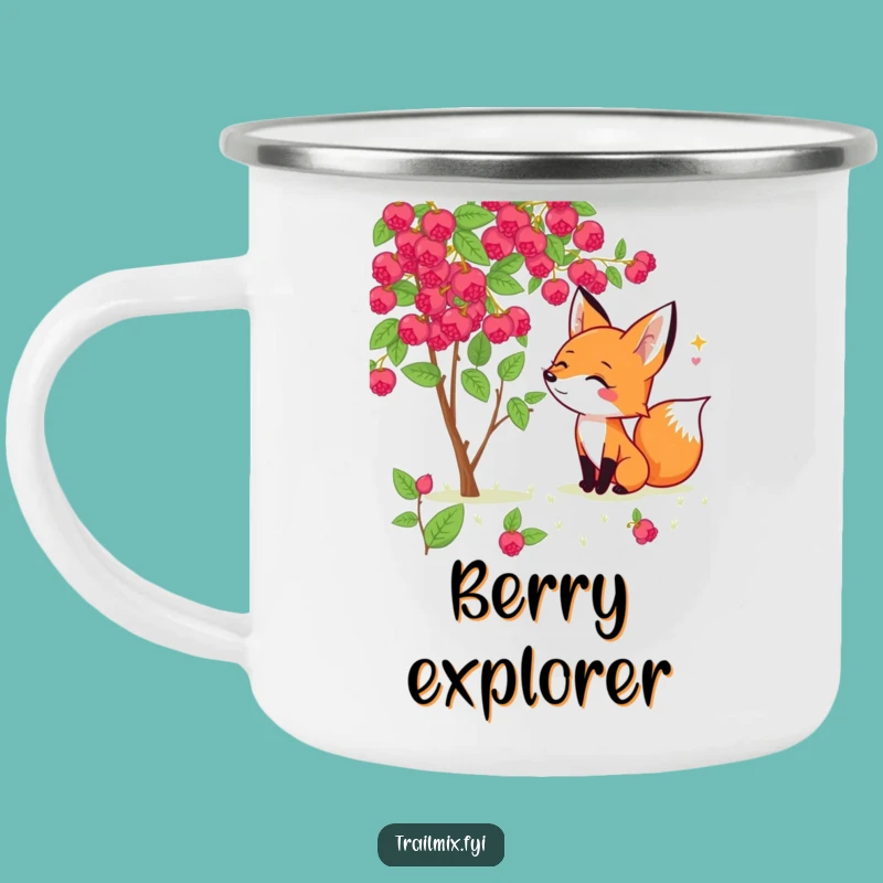 Funny Fox Berry Sniffing Camping Mug: Hilarious Companion for Foragers