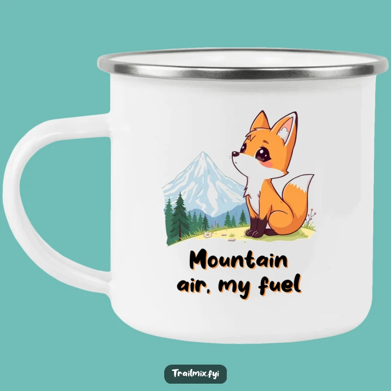 Funny Fox Campfire Mug: Curious Mountain Vista Explorer Drinkware, Gift