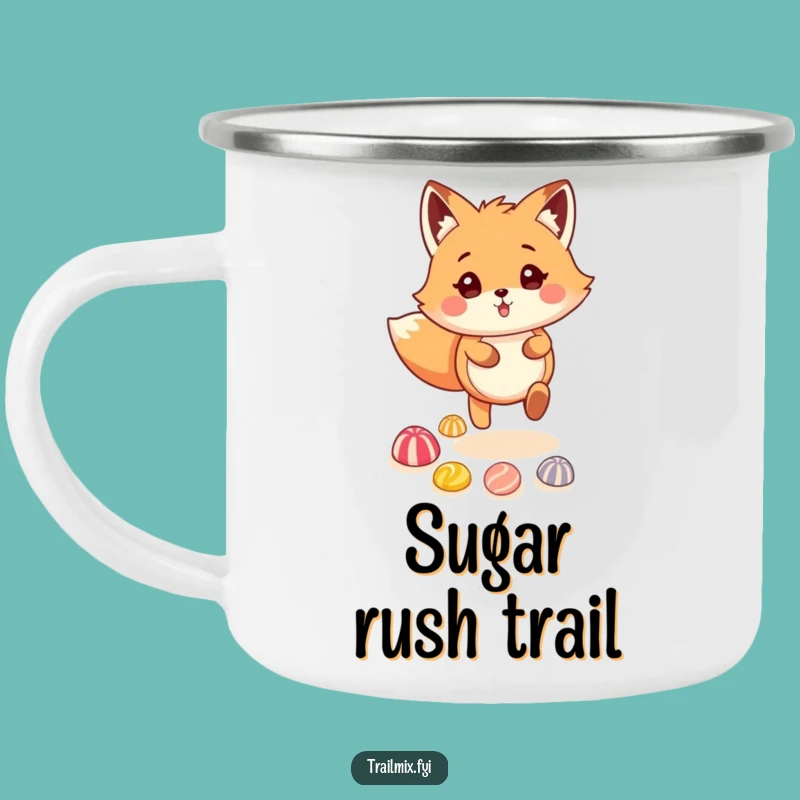 Funny Fox Candy Trail Camping Mug: Sweet Adventures Start Here!
