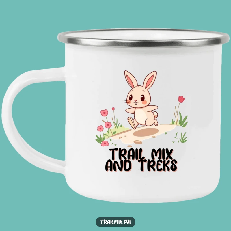 Funny Rabbit Camp Mug: Energetic Trail Hopper's Outdoor Drinkware, Gift