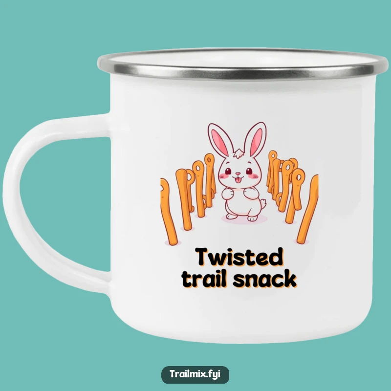 Funny Rabbit Pretzel Maze Camping Mug - Happy & Hilarious Outdoor Gift
