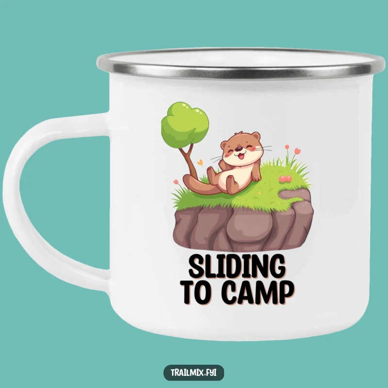 Funny Otter Slide Camping Mug: Adventure and Playfulness