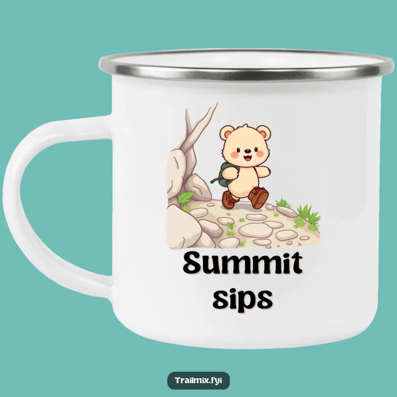 Funny Bear Cub Camp Mug: Happy Explorer Boots Outdoor Fun Gift