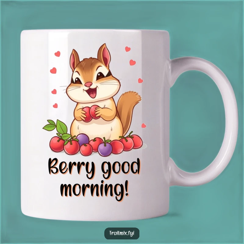 Funny Chipmunk Berry Bonanza Mug - Adorable Animal Lover Gift Idea