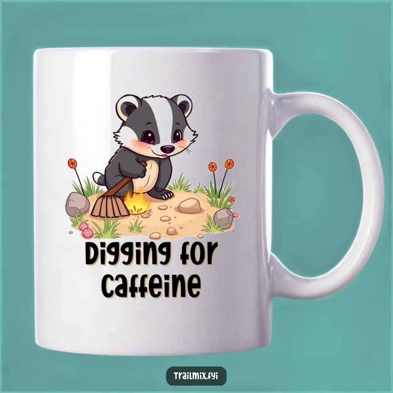 Funny Badger Digging Mug: Hilarious Gift for Enthusiastic Diggers and Animal Lovers!