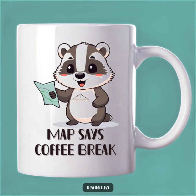 Funny Badger's Quest Mug: Determined Explorer Humor, Perfect Funny Gift for Hikers
