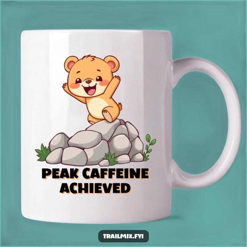 Funny Bear Cub Climbing Mug: A Cheerful Trail Adventure Gift for Hikers