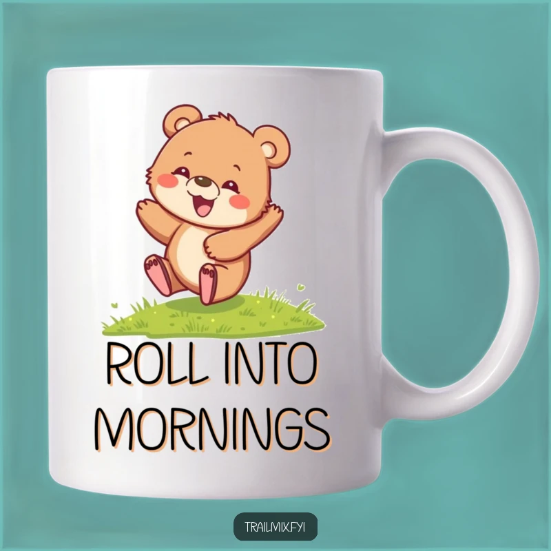 Funny Bear Cub Mug: Joyful Rolling Animal, A Delightful Funny Gift Idea