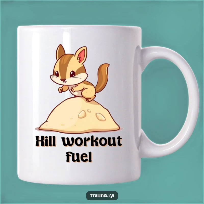 Funny Chipmunk Climbing Hill Mug: Perfect Determined Character Gift for Hikers