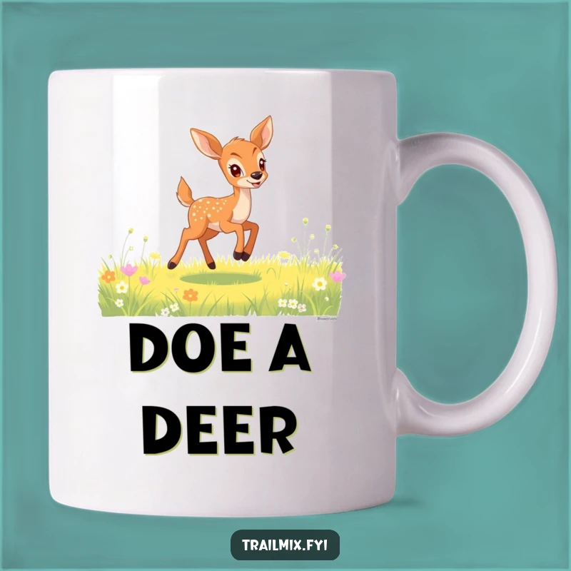 Funny Deer Fawn Bounding Mug: Hilarious Meadow Spirit Gift