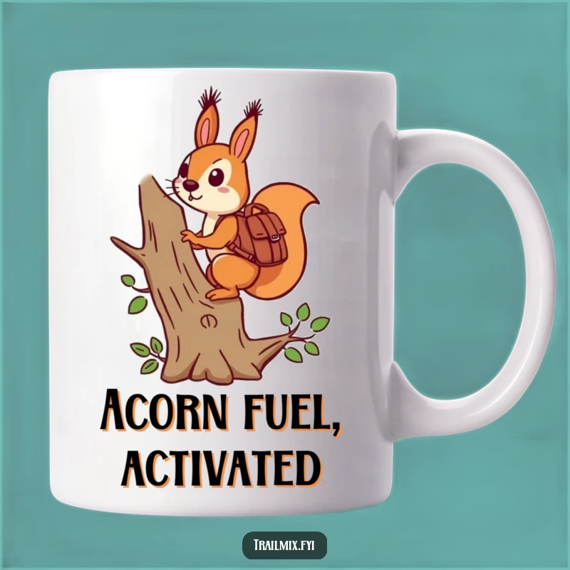 Funny Determined Squirrel Backpack Mug - Hilarious Climber Gift for Adventurers