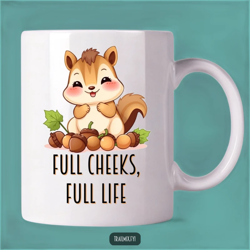 Funny Smiling Chipmunk Mug: Adorable Acorn Collector & Gift