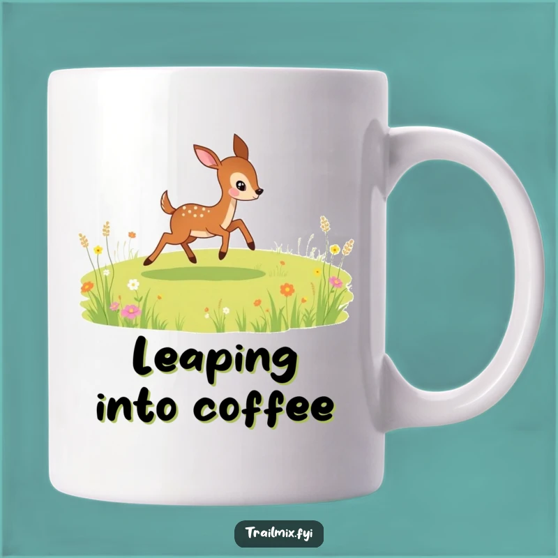 Funny Deer Mug: Playful Bounding Character, A Perfect Nature Lover's Gift!