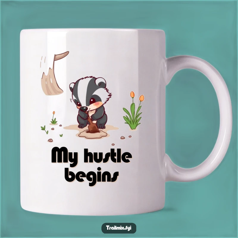 Funny Badger Digging Mug - Determined Worker Wildlife Gift