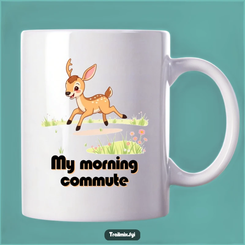 Funny Deer Meadow Bound Mug - Joyful Woodland Creature Gift