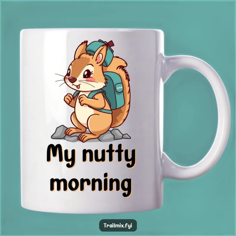 Funny Determined Squirrel Climbing Mug - Adventurous & Hilarious Gift!