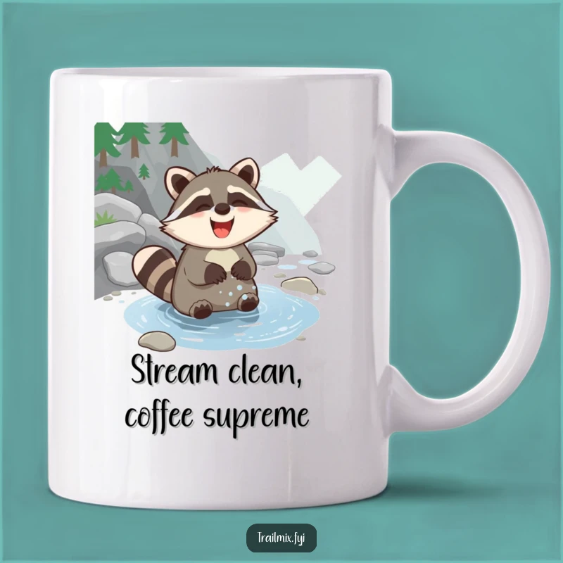 Funny Giggling Raccoon Mug: Adorable Animal Washing Paws, A Perfect Funny Gift Idea