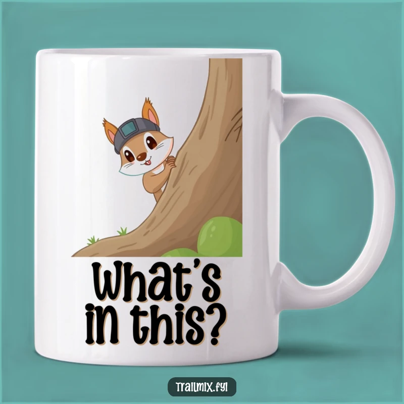 Funny Squirrel Headlamp Mug: Curious Explorer Humor, Perfect Funny Gift