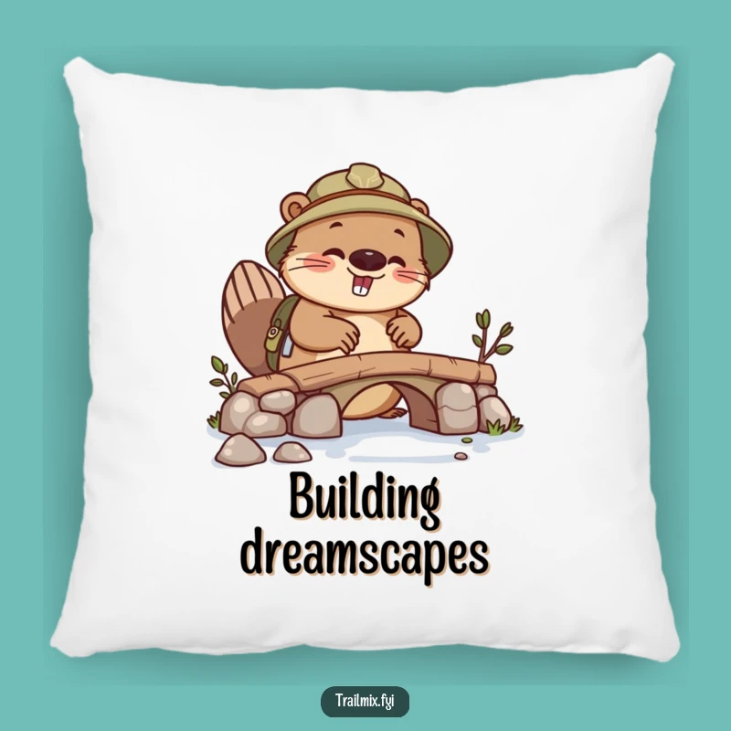 Funny Beaver Explorer Pillow - Cozy Comfort for Busy Builders