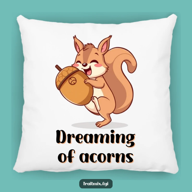 Funny Squirrel Hiking Acorn Pillow - Cozy Woodland Decor, Perfect Humorous Gift