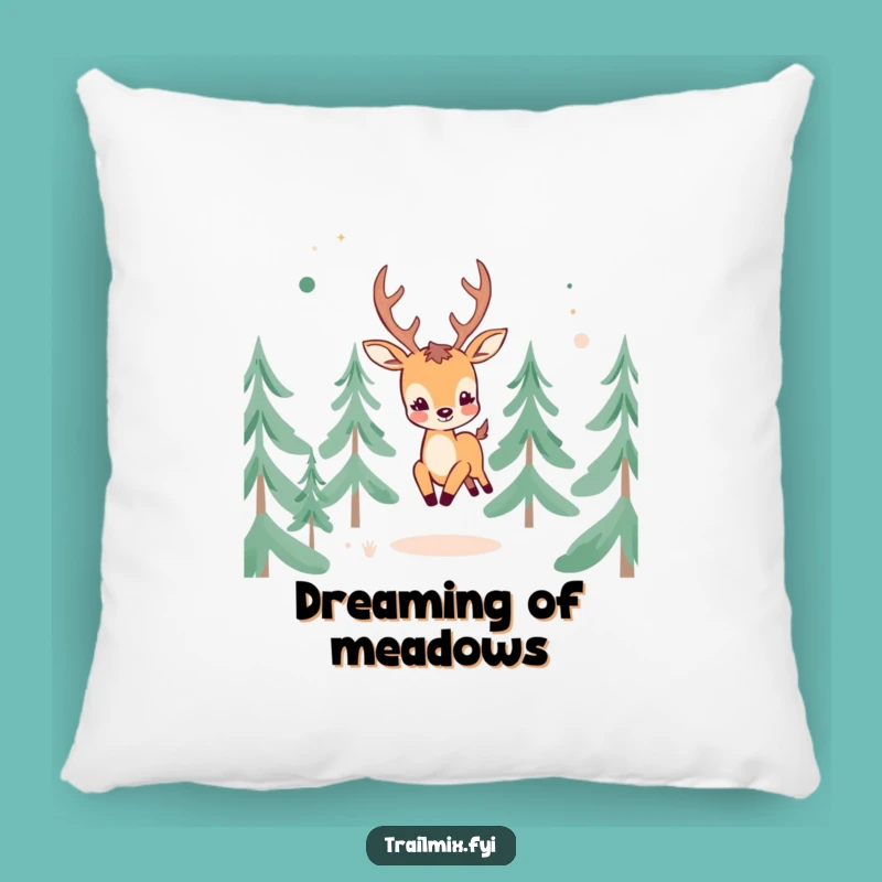Funny Cheerful Deer Pillow: Cozy woodland comfort, lovely funny gift for relaxation.