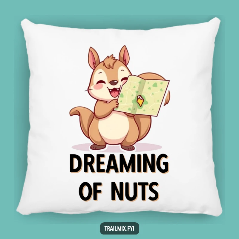 Funny Squirrel Adventure Pillow: Cozy Explorer Comfort Gift