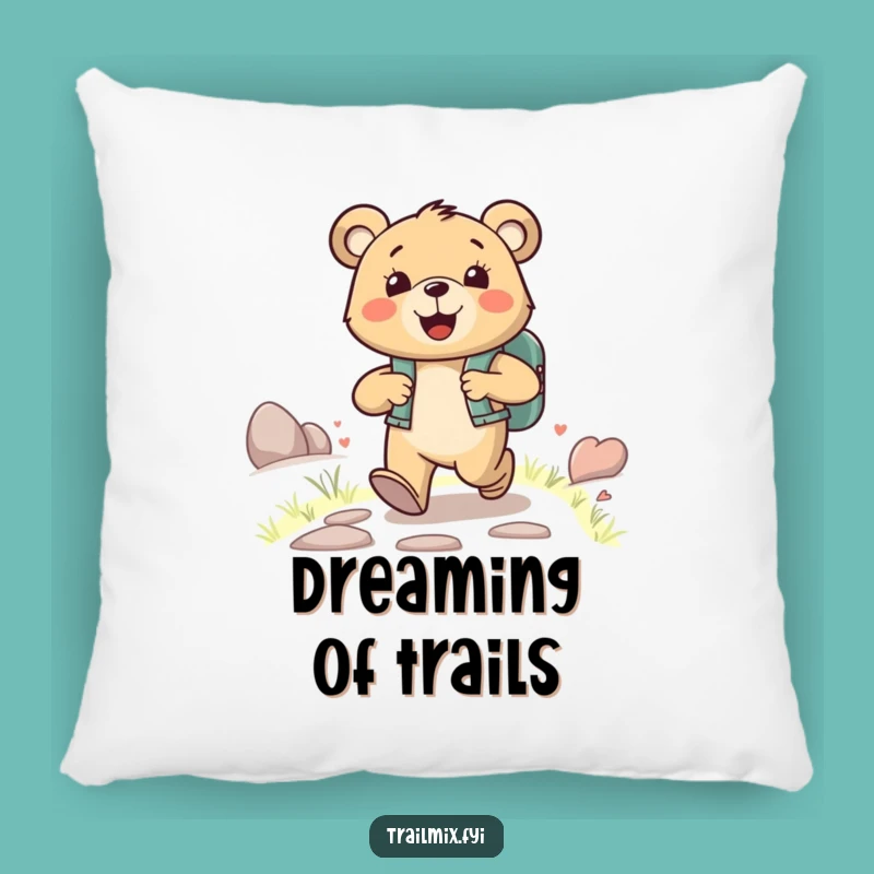 Funny Happy Bear Pillow - Cozy Comfort & Adventure Journey