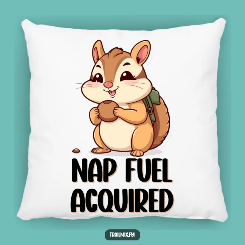 Funny Chipmunk Hiking Accent Pillow - Cozy Nutty Character Decor