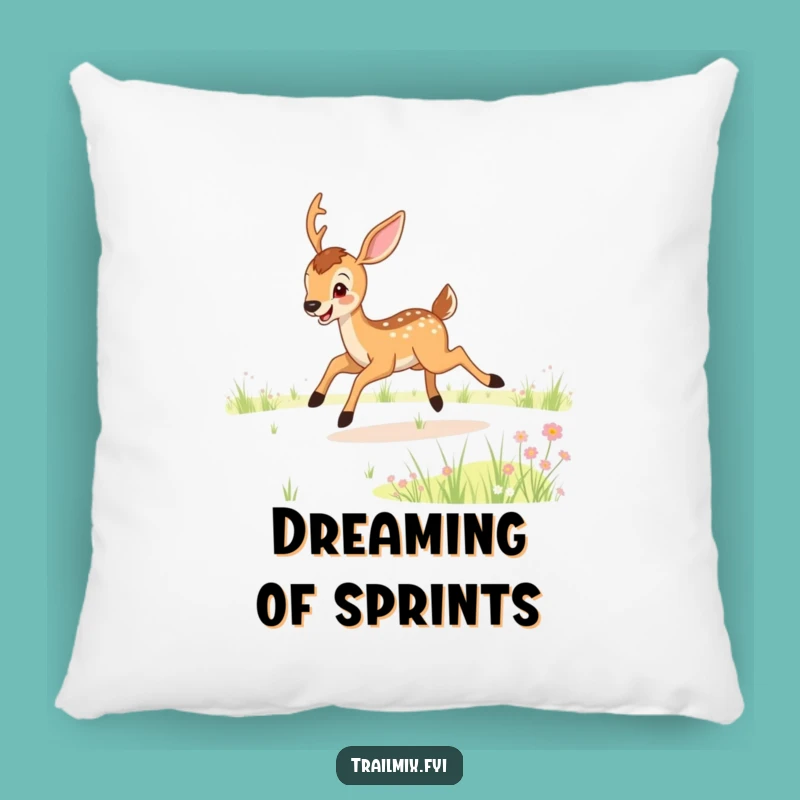 Funny Deer Meadow Bound Pillow - Cozy Woodland Accent Gift