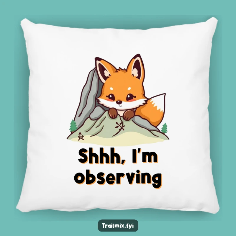Funny Fox Mountain Peek Pillow - Comfy & Hilarious Accent Decor Gift