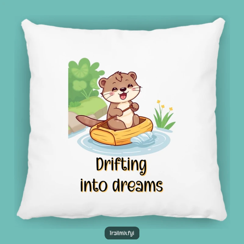 Funny Otter Rafting Pillow: Soft and Comical Accent for Cozy Spaces
