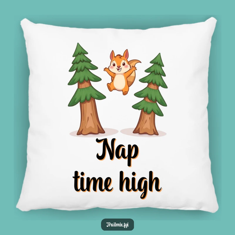 Funny Squirrel Leaping Pillow: Cozy and Hilarious Woodland Accent Gift