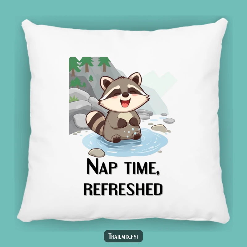 Cozy Funny Giggling Raccoon Pillow: Soft Comfort with a Happy Animal, Ideal Gift