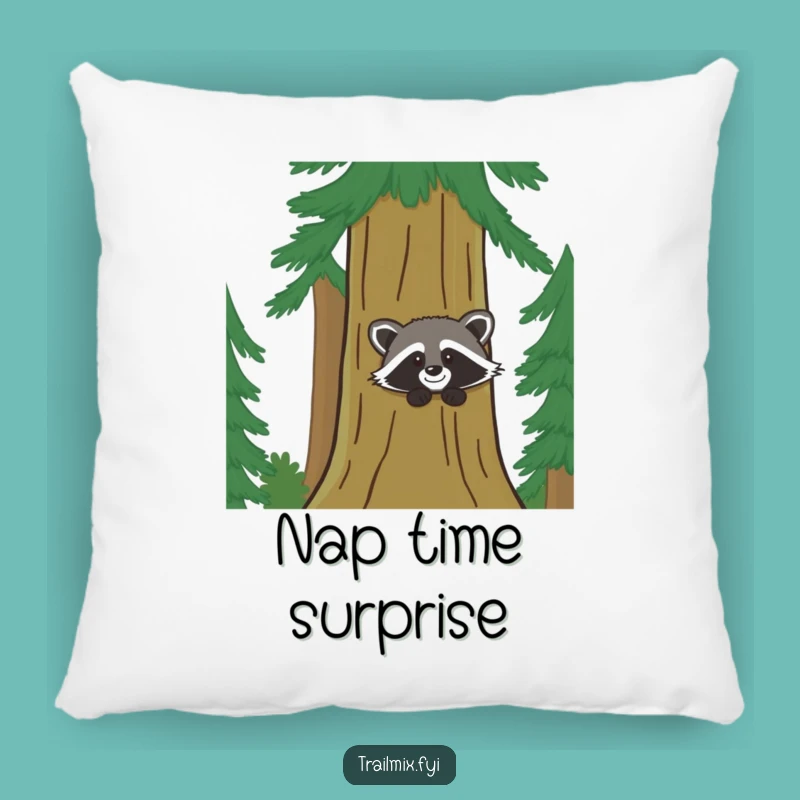 Funny Giggling Raccoon Pillow: Cozy Comfort & Hilarious Woodland Decor