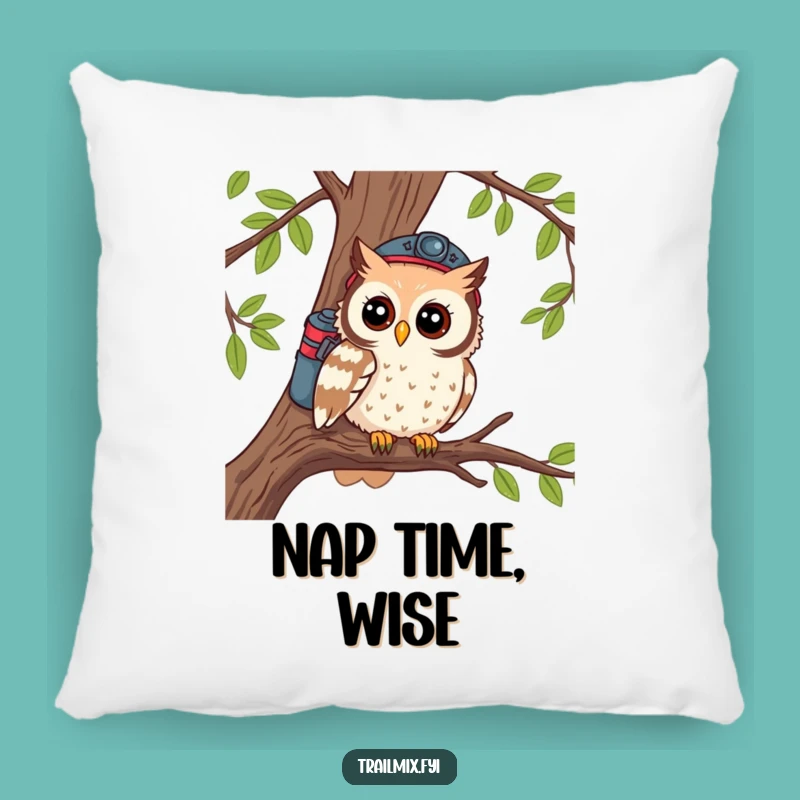 Funny Owl Pillow: Curious Hiker Comfort, Great Nature Funny Gift!